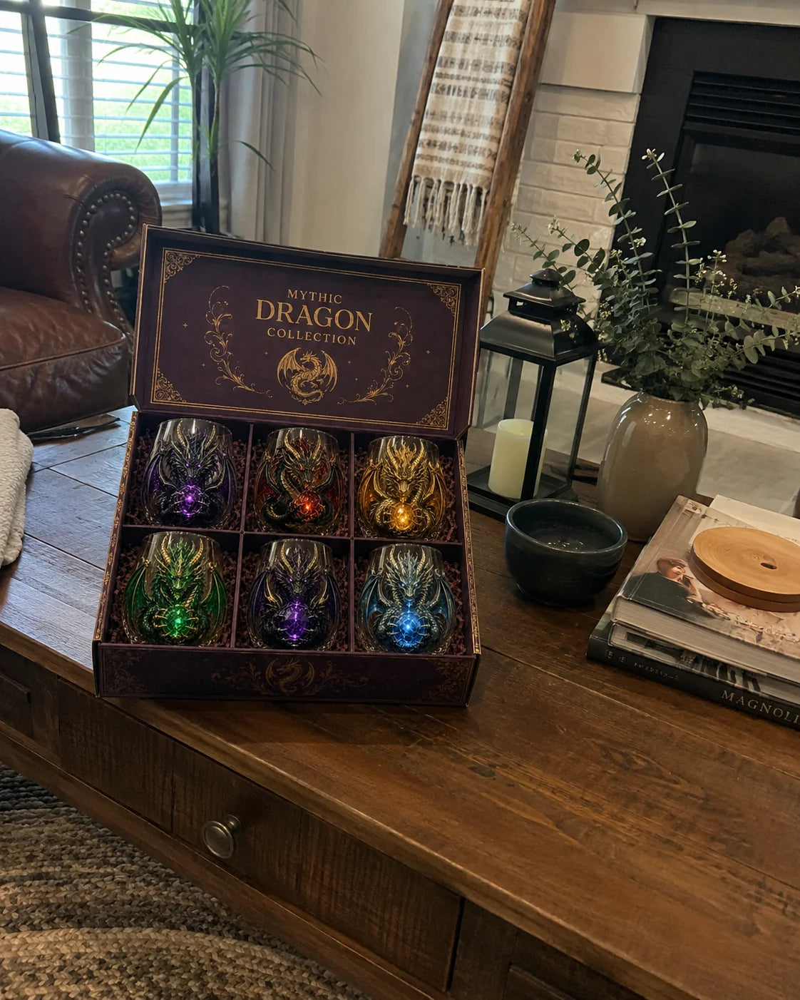 Purpose-Built 3D Mythic Dragon Glass Art Cup – Luxury Raised Fantasy