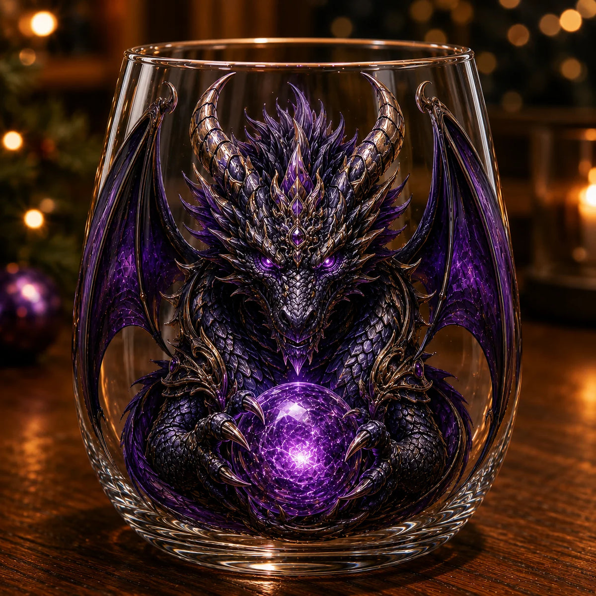 Purpose-Built 3D Mythic Dragon Glass Art Cup – Luxury Raised Fantasy