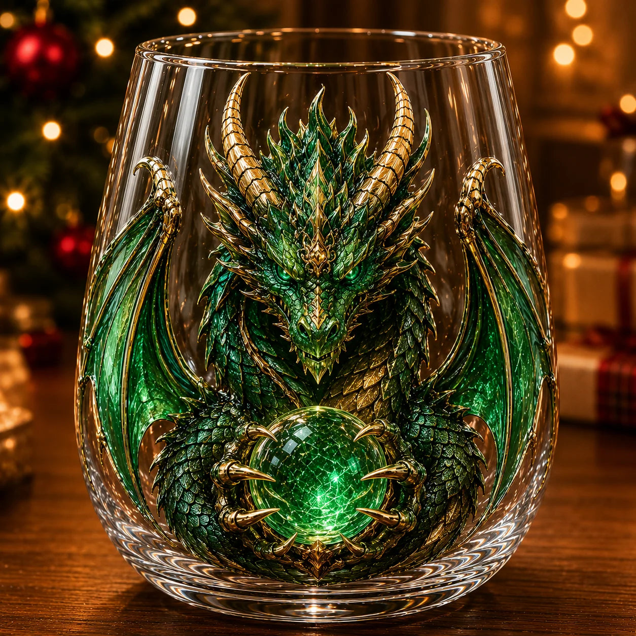 Purpose-Built 3D Mythic Dragon Glass Art Cup – Luxury Raised Fantasy