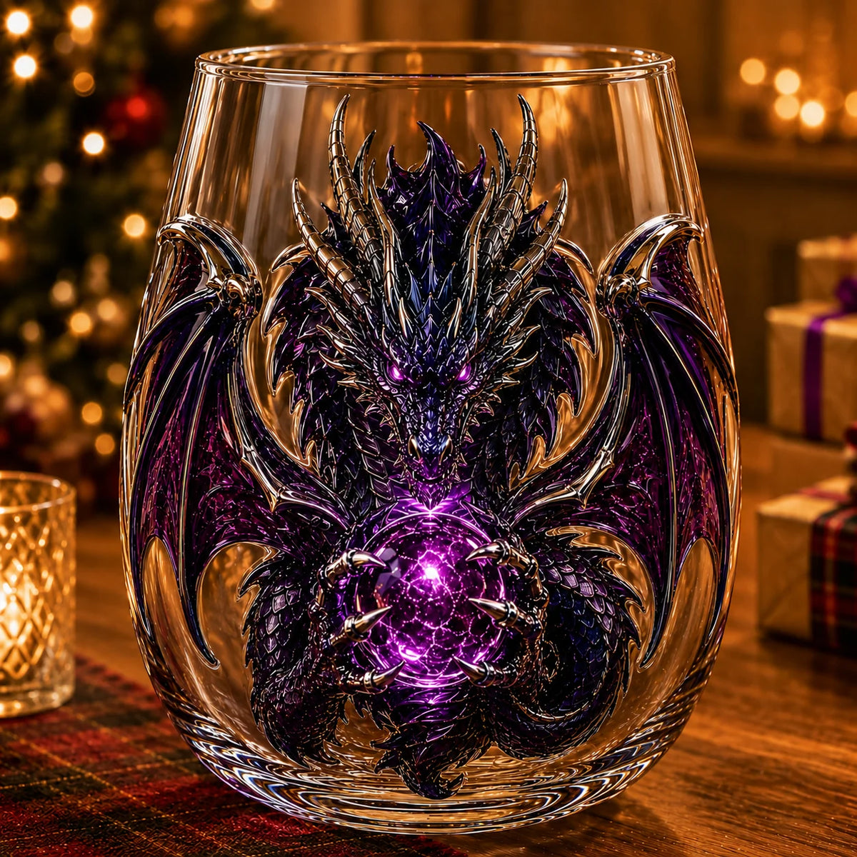 Purpose-Built 3D Mythic Dragon Glass Art Cup – Luxury Raised Fantasy