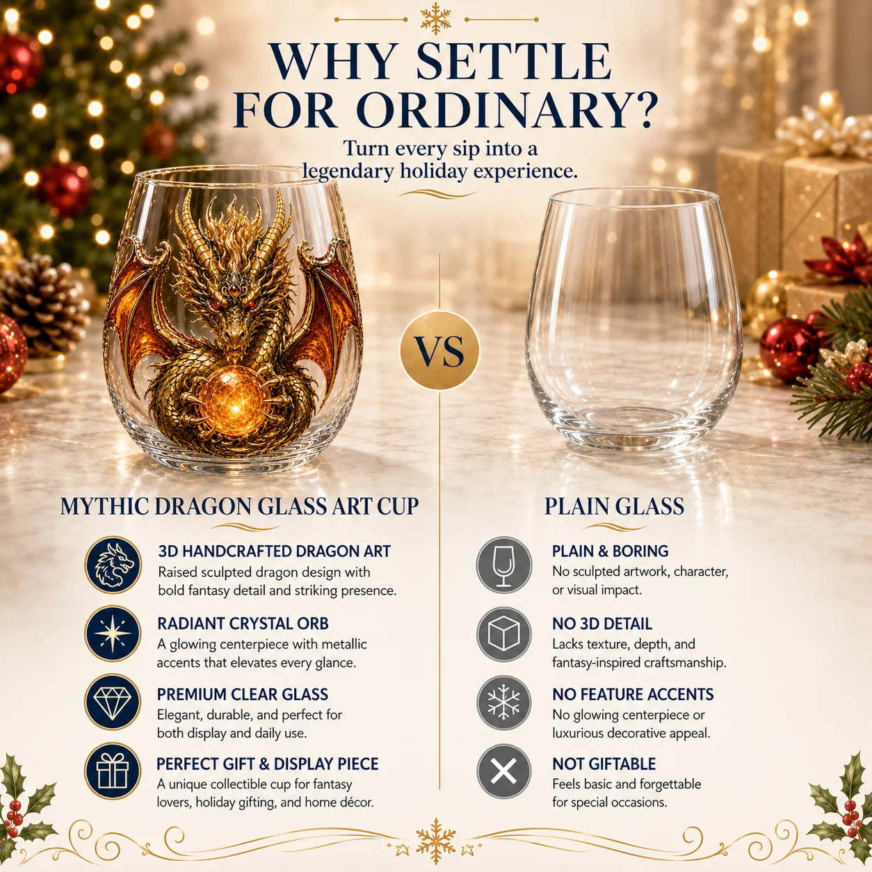 Purpose-Built 3D Mythic Dragon Glass Art Cup – Luxury Raised Fantasy