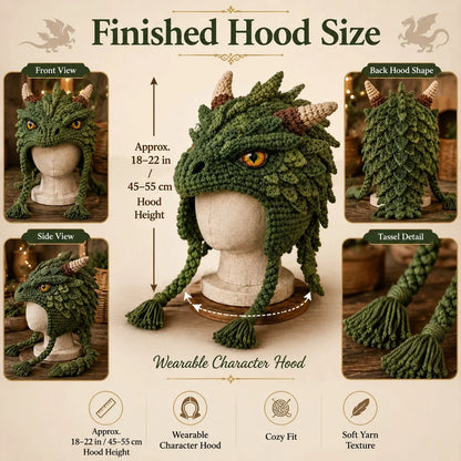 Make-Your-Own Crochet Dragon Hood for Fantasy Costumes