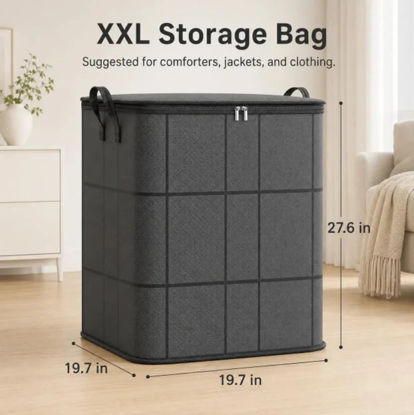 Large Zippered Moving and Storage Bin for Bedding and Sweaters