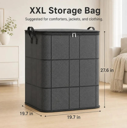 Large Zippered Moving and Storage Bin for Bedding and Sweaters