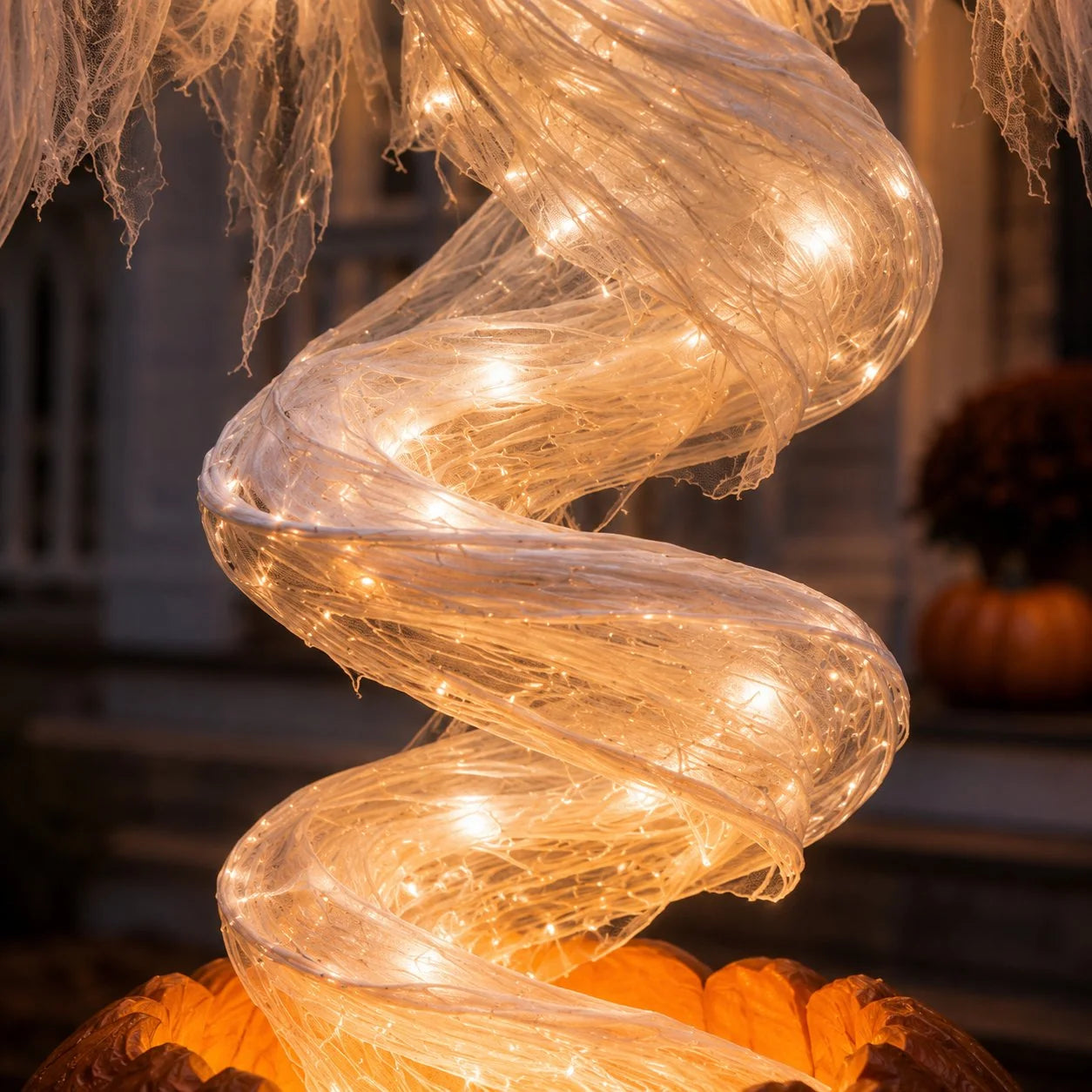 Decorative wirling Ghost Pumpkin Yard Lamp for Focuse – Swirling Ghost