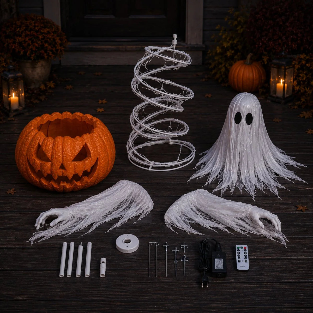 Decorative wirling Ghost Pumpkin Yard Lamp for Focuse – Swirling Ghost