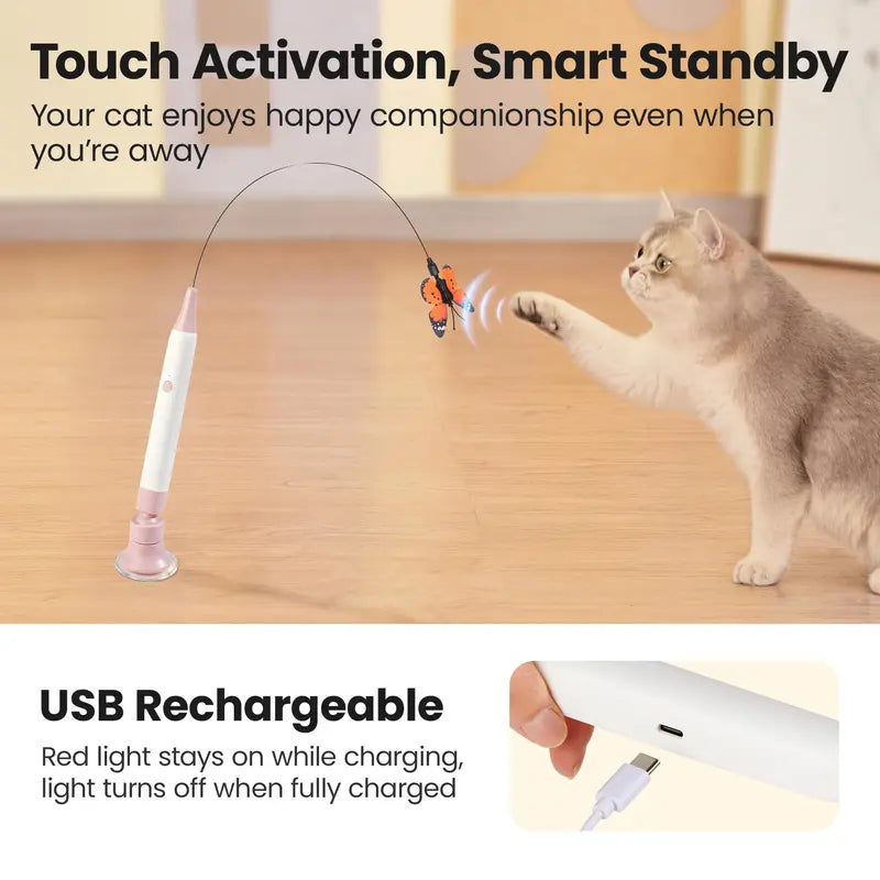Hands-On Interactive Electric Butterfly Cat Toy – Keep Your Kitten