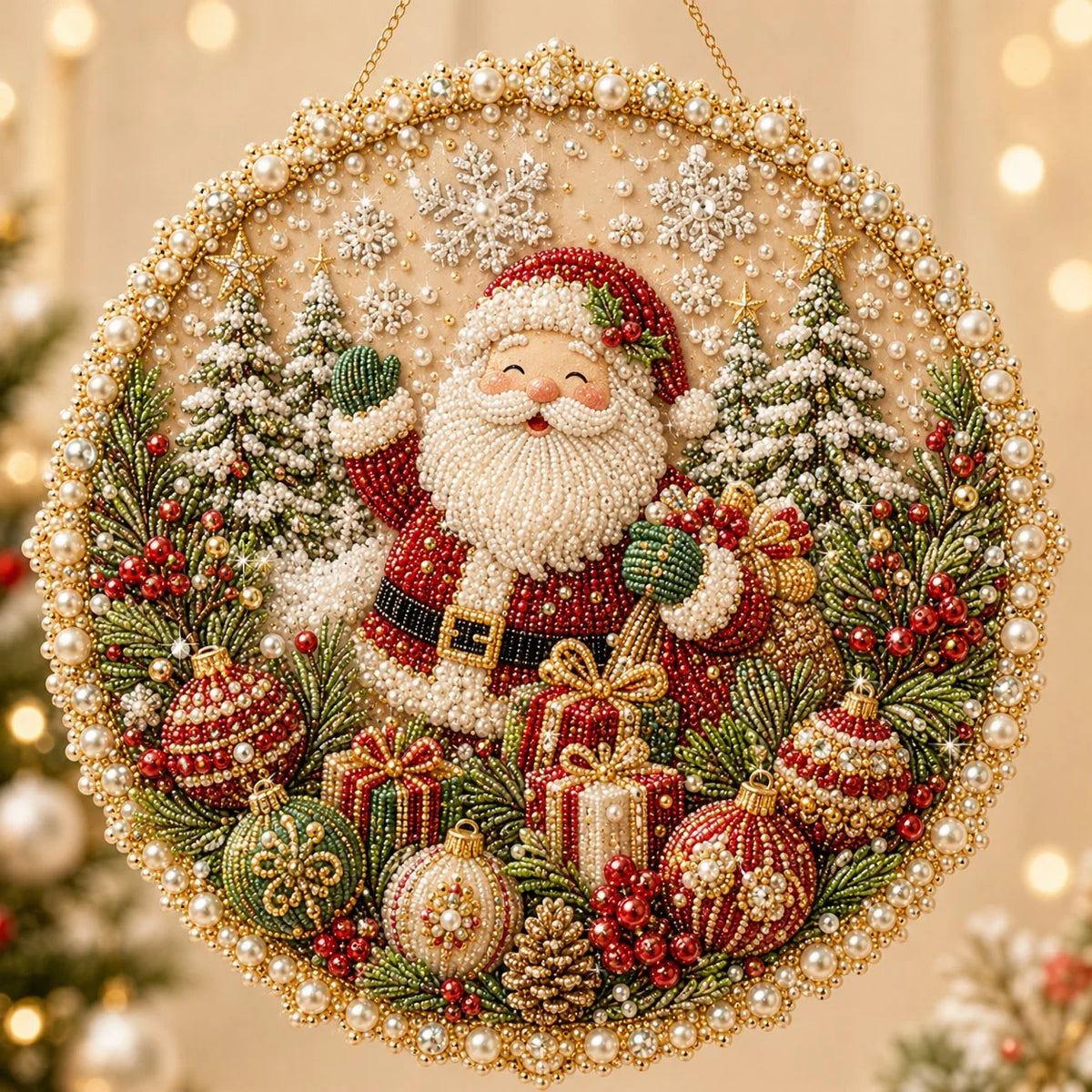 Four-Season Pearl Wreath Craft Set for Hanging Displays