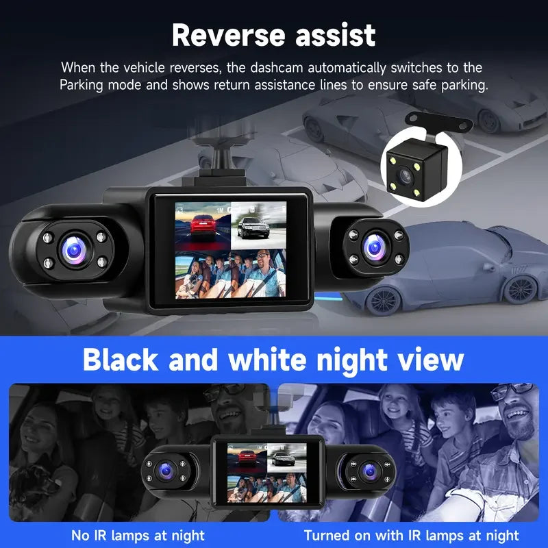 Vehicle-Ready Full View Car Dashcam System for Garage Use