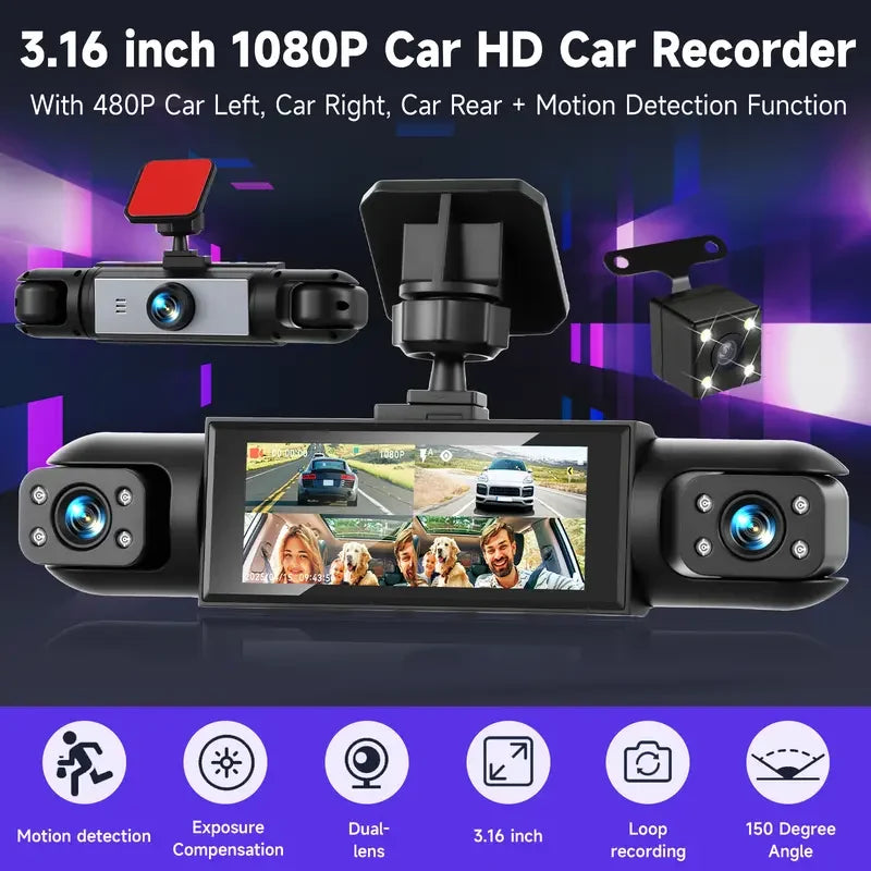 Vehicle-Ready Full View Car Dashcam System for Garage Use