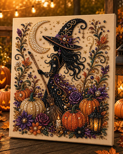 Spooky-Cute Halloween Mosaic Kit with Tiny Pearl Accents