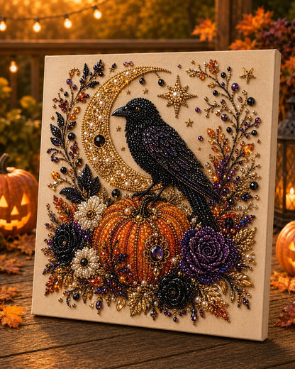 Spooky-Cute Halloween Mosaic Kit with Tiny Pearl Accents