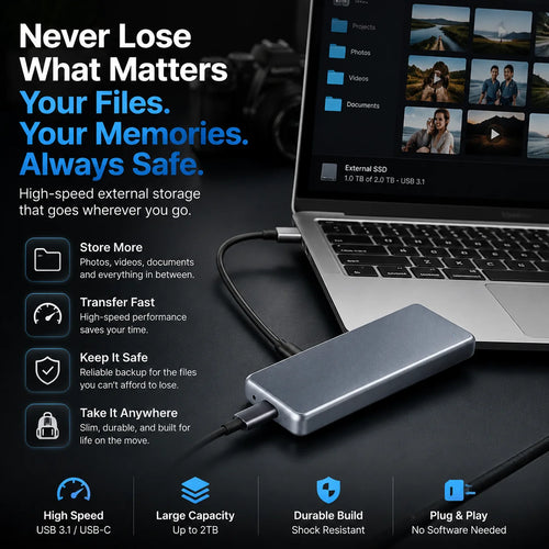 Purpose-Built Portable External SSD – Protect Your Photos, Videos &