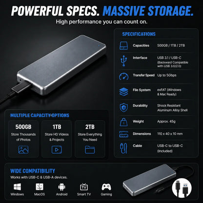 Purpose-Built Portable External SSD – Protect Your Photos, Videos &