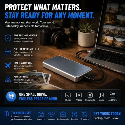 Purpose-Built Portable External SSD – Protect Your Photos, Videos &