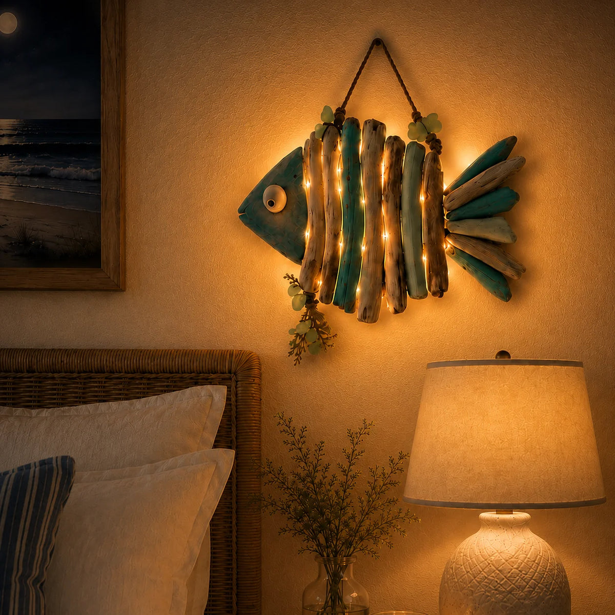 Decorative Lighted Coastal Fish Wall Decor for Focus – Ligh – Style 98