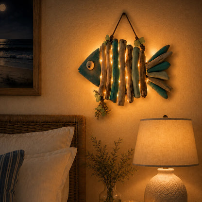 Decorative Lighted Coastal Fish Wall Decor for Focus – Ligh – Style 98