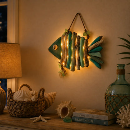 Decorative Lighted Coastal Fish Wall Decor for Focus – Ligh – Style 98