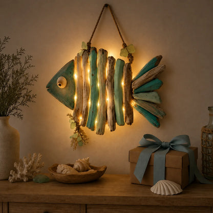 Decorative Lighted Coastal Fish Wall Decor for Focus – Ligh – Style 98