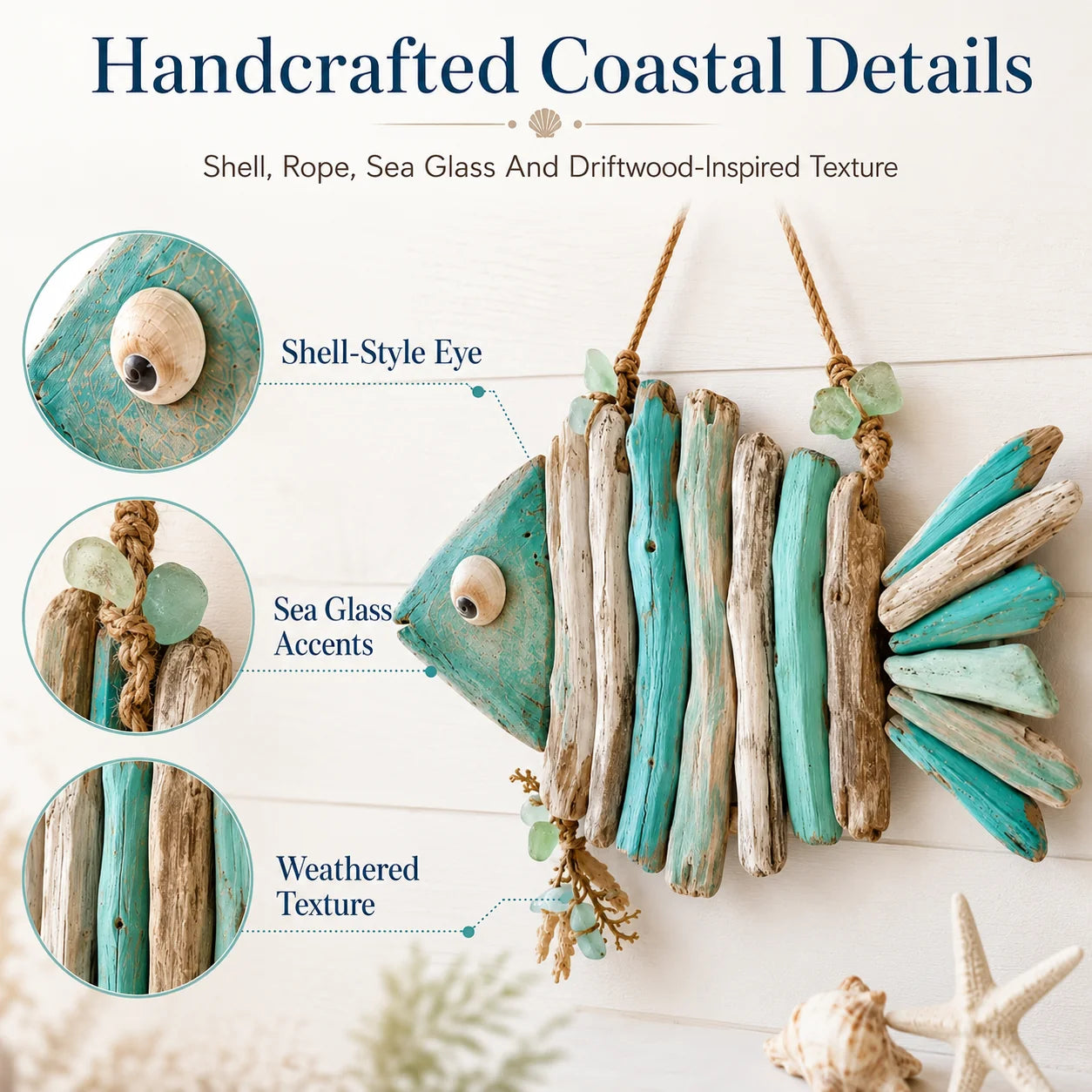 Decorative Lighted Coastal Fish Wall Decor for Focus – Ligh – Style 98