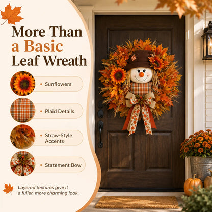 Vehicle-Ready Lighted Scarecrow Fall Wreath for Fr – Lighted Scarecrow
