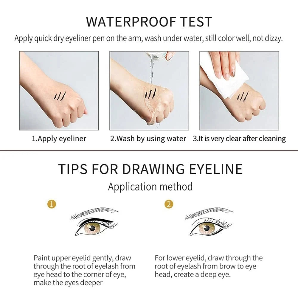 Fourteen Waterproof Eyeliners in Metallic and Shimmer Colors