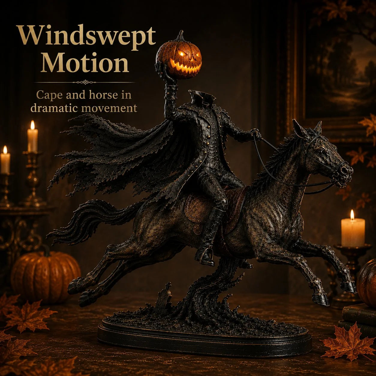 Midnight Chase Headless Horseman Display Statue