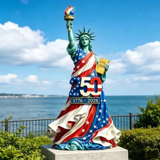 Purpose-Built Handmade USA 250th Anniversary Statue of Liberty