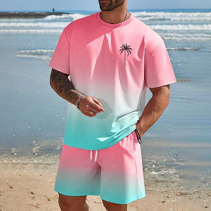 Gradient Men's Quick-Dry Training Tee and Shorts Tracksuit
