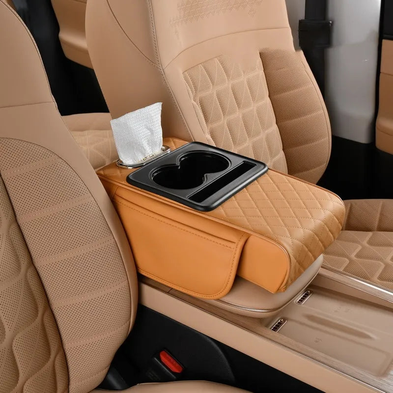 Universal PU Leather Car Armrest Organizer