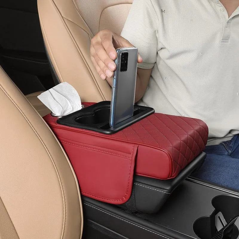 Universal PU Leather Car Armrest Organizer