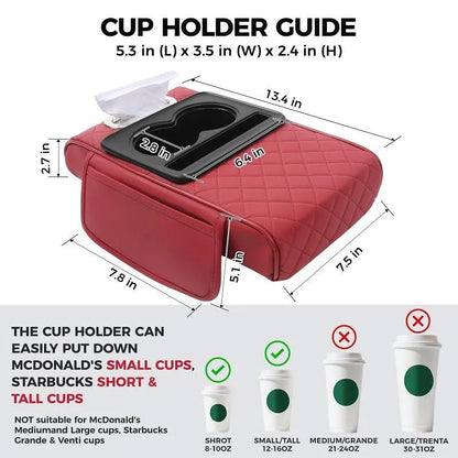 Universal PU Leather Car Armrest Organizer