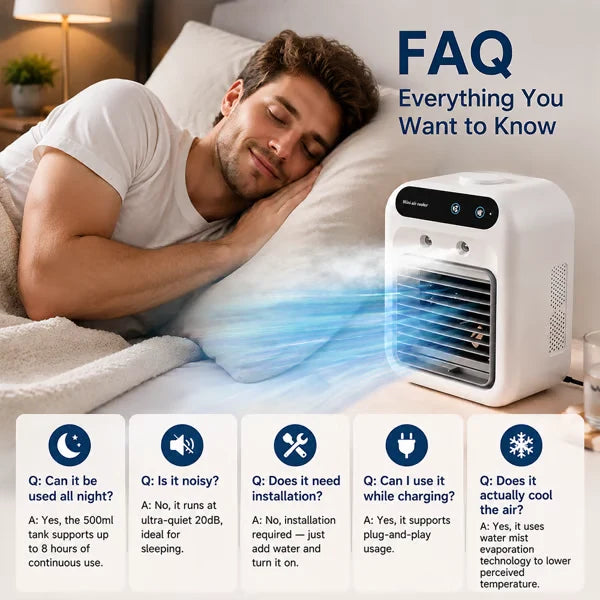 Purpose-Built Portable Mini Air Conditioner with Humidifier – 20°C