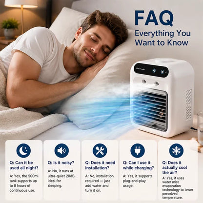Purpose-Built Portable Mini Air Conditioner with Humidifier – 20°C