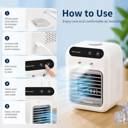 Purpose-Built Portable Mini Air Conditioner with Humidifier – 20°C