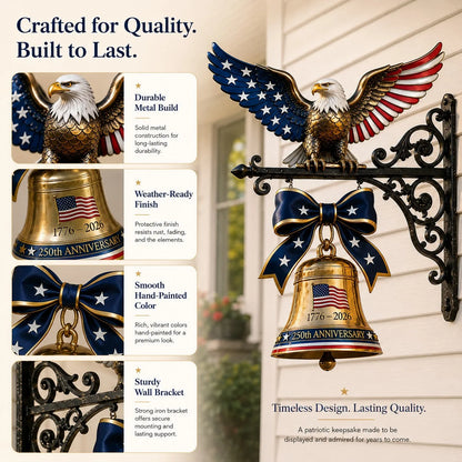 Cast-Metal Liberty Eagle Bell Marking the 1776–2026 Anniversary