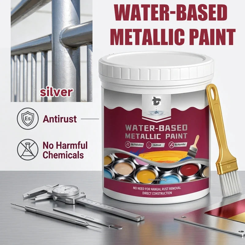 Purpose-Built Time- Rust Converter Metallic Paint – One coat stops