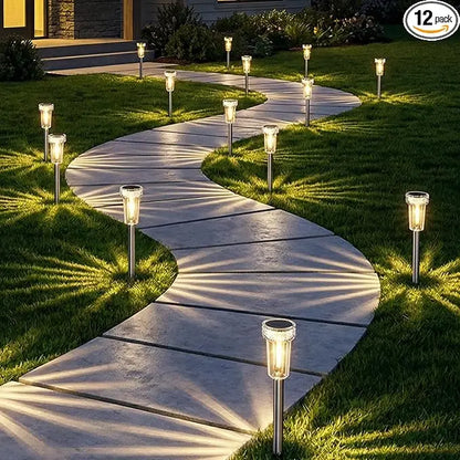 Automatic Solar Pathway Lights with 360° Starburst Glow