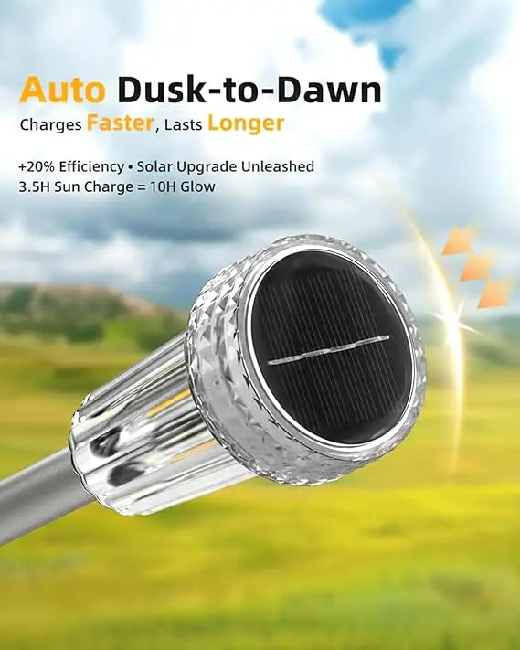 Automatic Solar Pathway Lights with 360° Starburst Glow