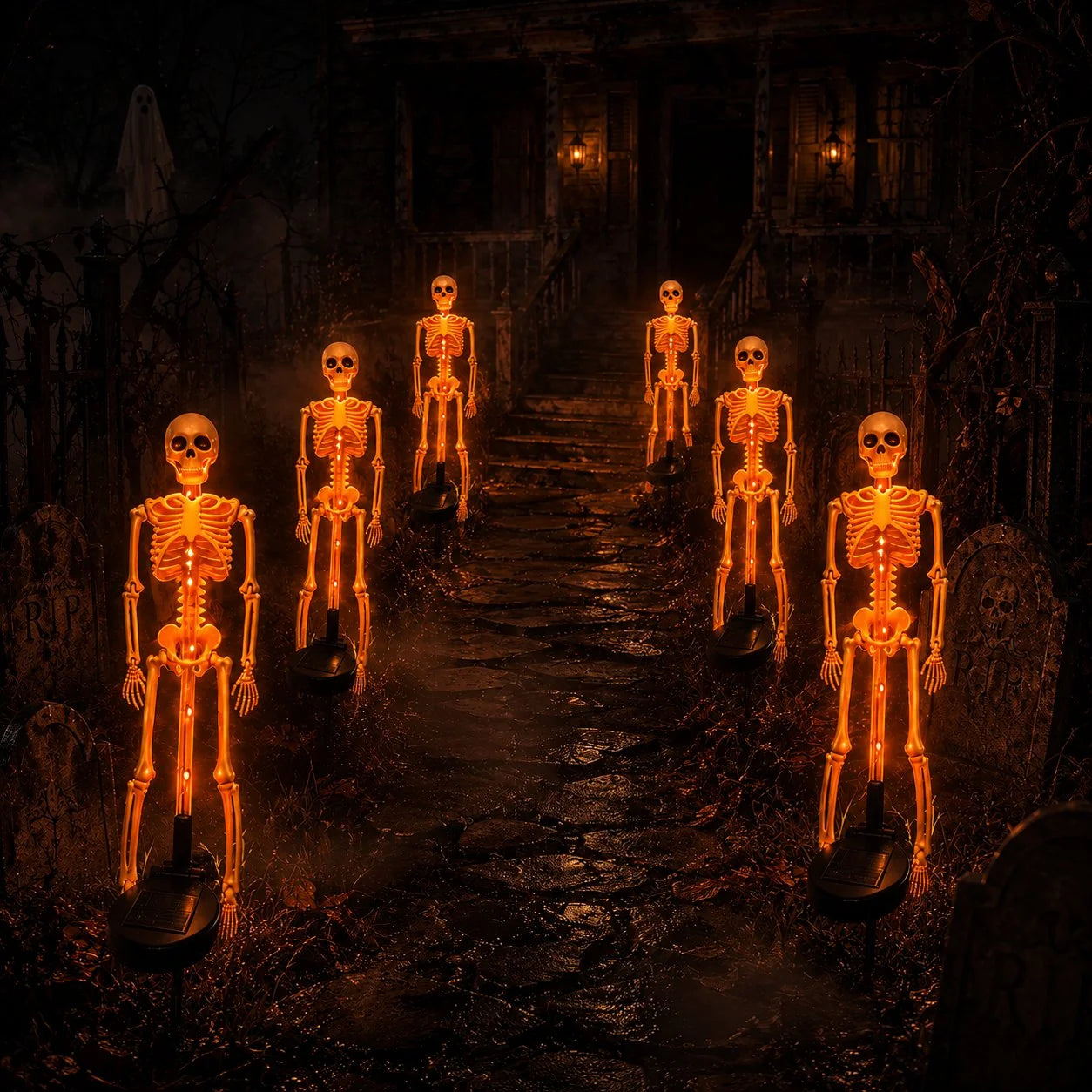 Sun-Powered Skeleton Stake for a Spooky Yard Display