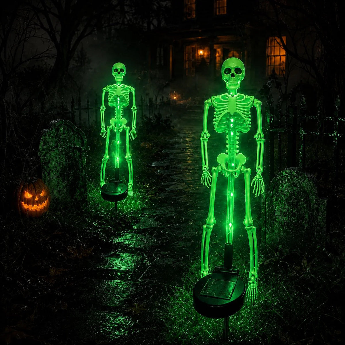 Sun-Powered Skeleton Stake for a Spooky Yard Display