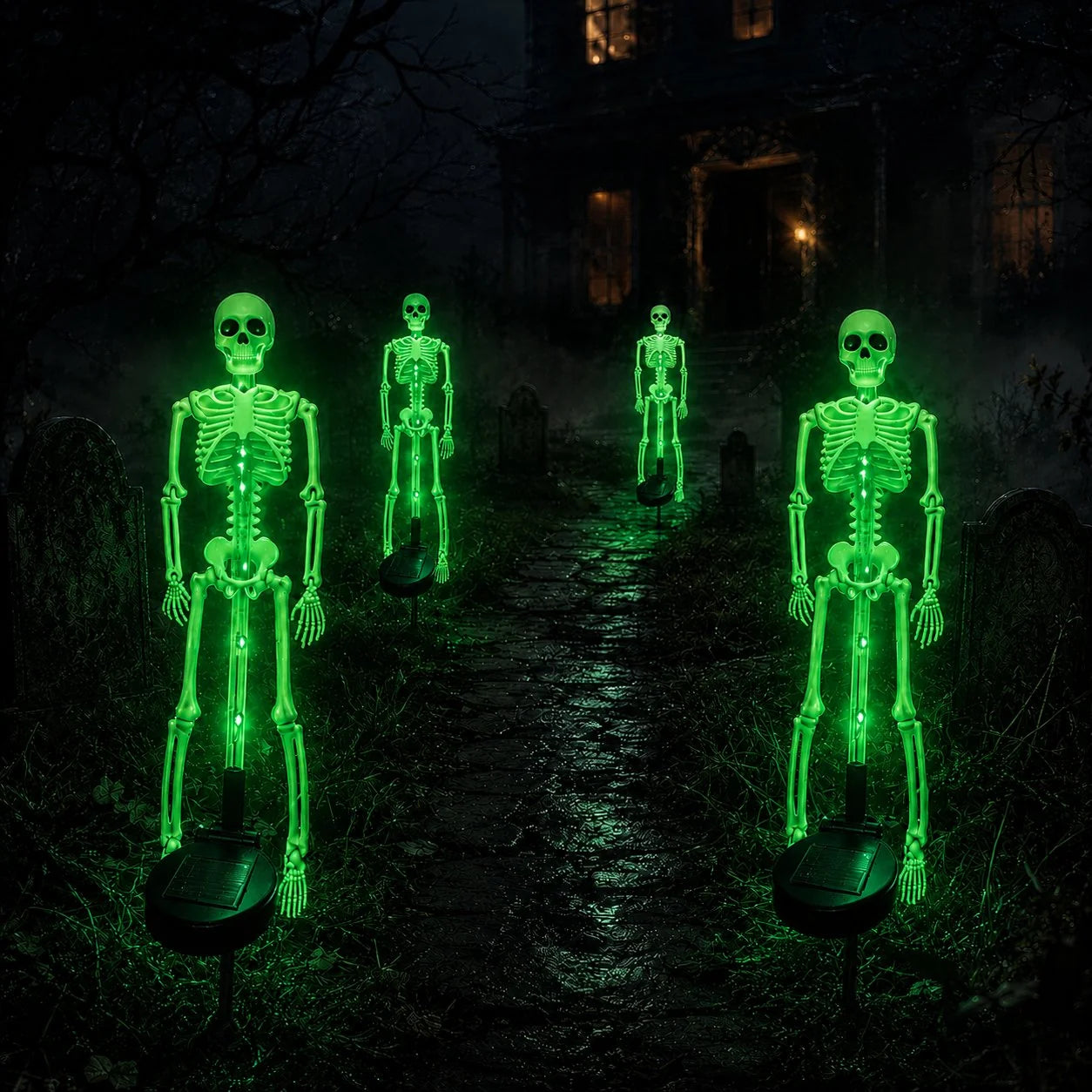 Sun-Powered Skeleton Stake for a Spooky Yard Display