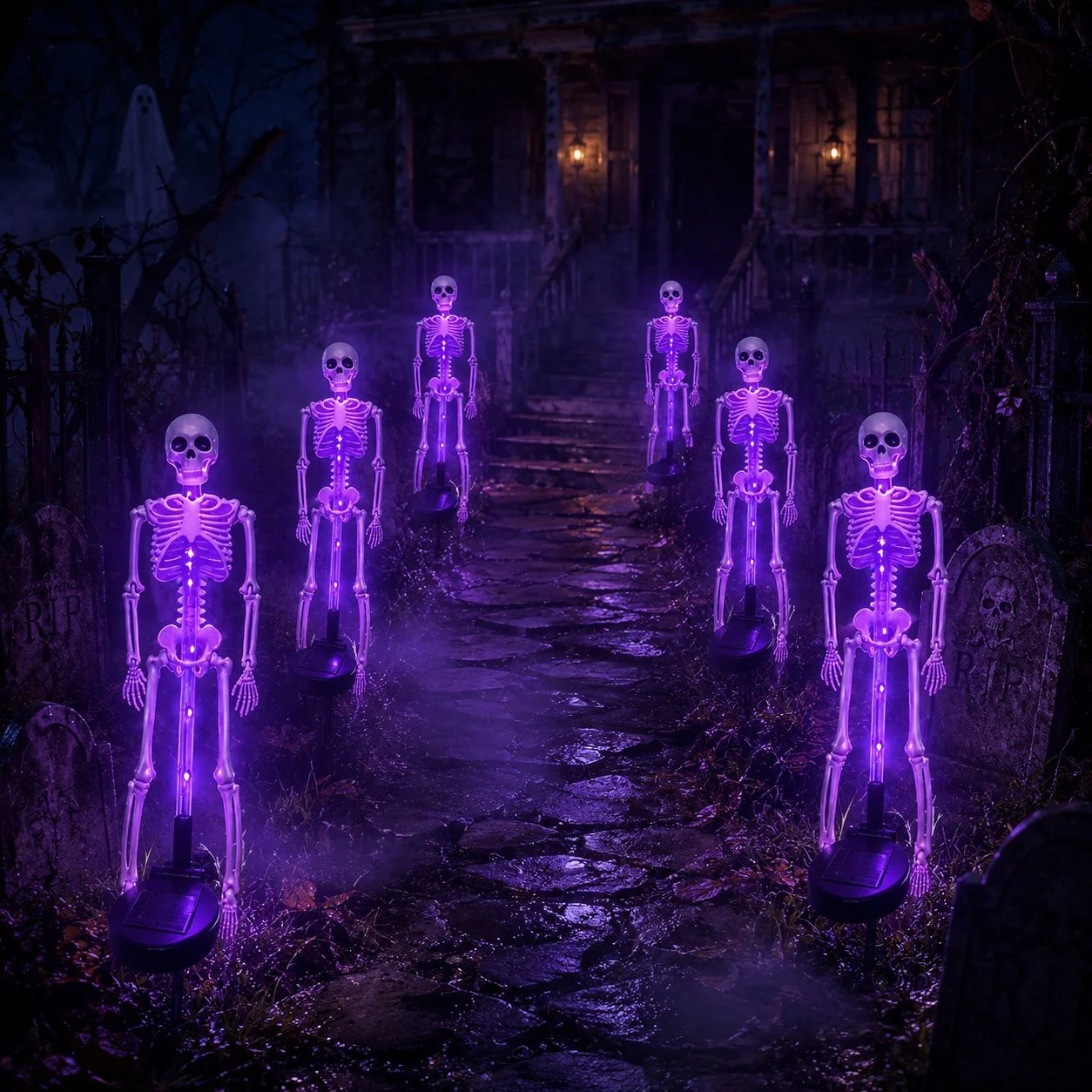 Sun-Powered Skeleton Stake for a Spooky Yard Display