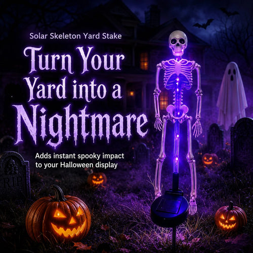 Sun-Powered Skeleton Stake for a Spooky Yard Display