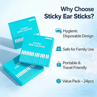 Adhesive-Tip Cleaning Sticks for Gentle, Visible Ear Care