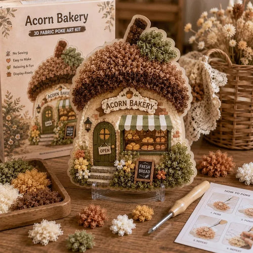 Hands-On Whimsical Village 3D Fabric Poke Art Kit for Creative Play