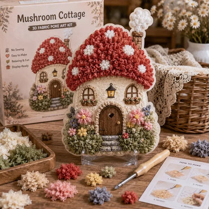 Hands-On Whimsical Village 3D Fabric Poke Art Kit for Creative Play