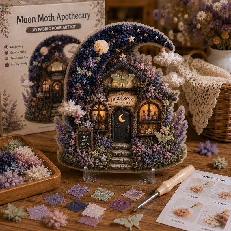 Hands-On Whimsical Village 3D Fabric Poke Art Kit for Creative Play