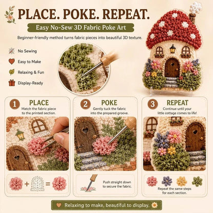Hands-On Whimsical Village 3D Fabric Poke Art Kit for Creative Play