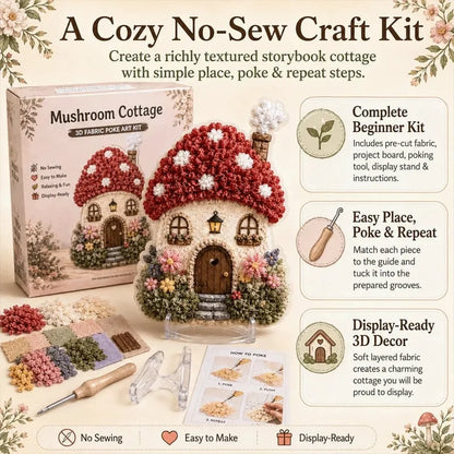 Hands-On Whimsical Village 3D Fabric Poke Art Kit for Creative Play